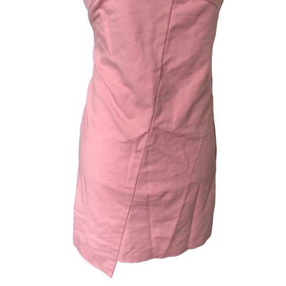 ZARA Pink One-Shoulder Aysmmetrical Mini Dress - Picture 3 of 7